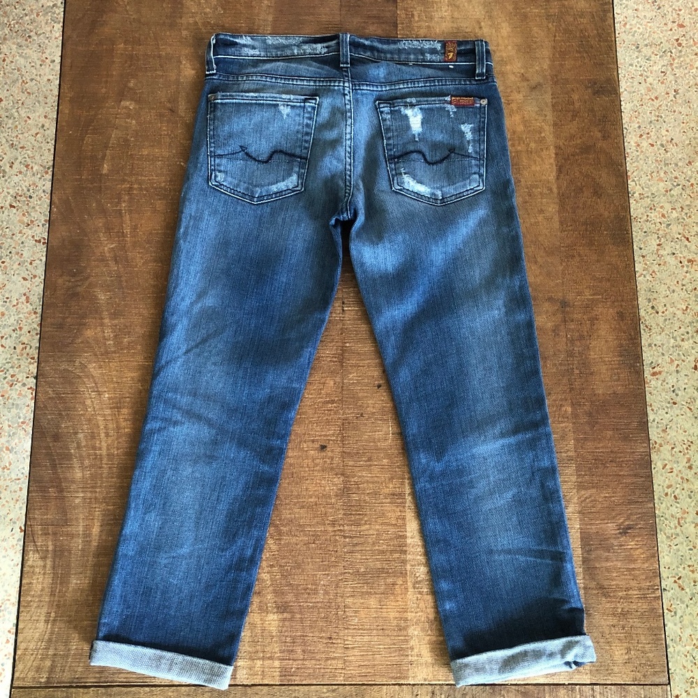 7 for all Mankind Crop Straight Leg Adara Blue 28